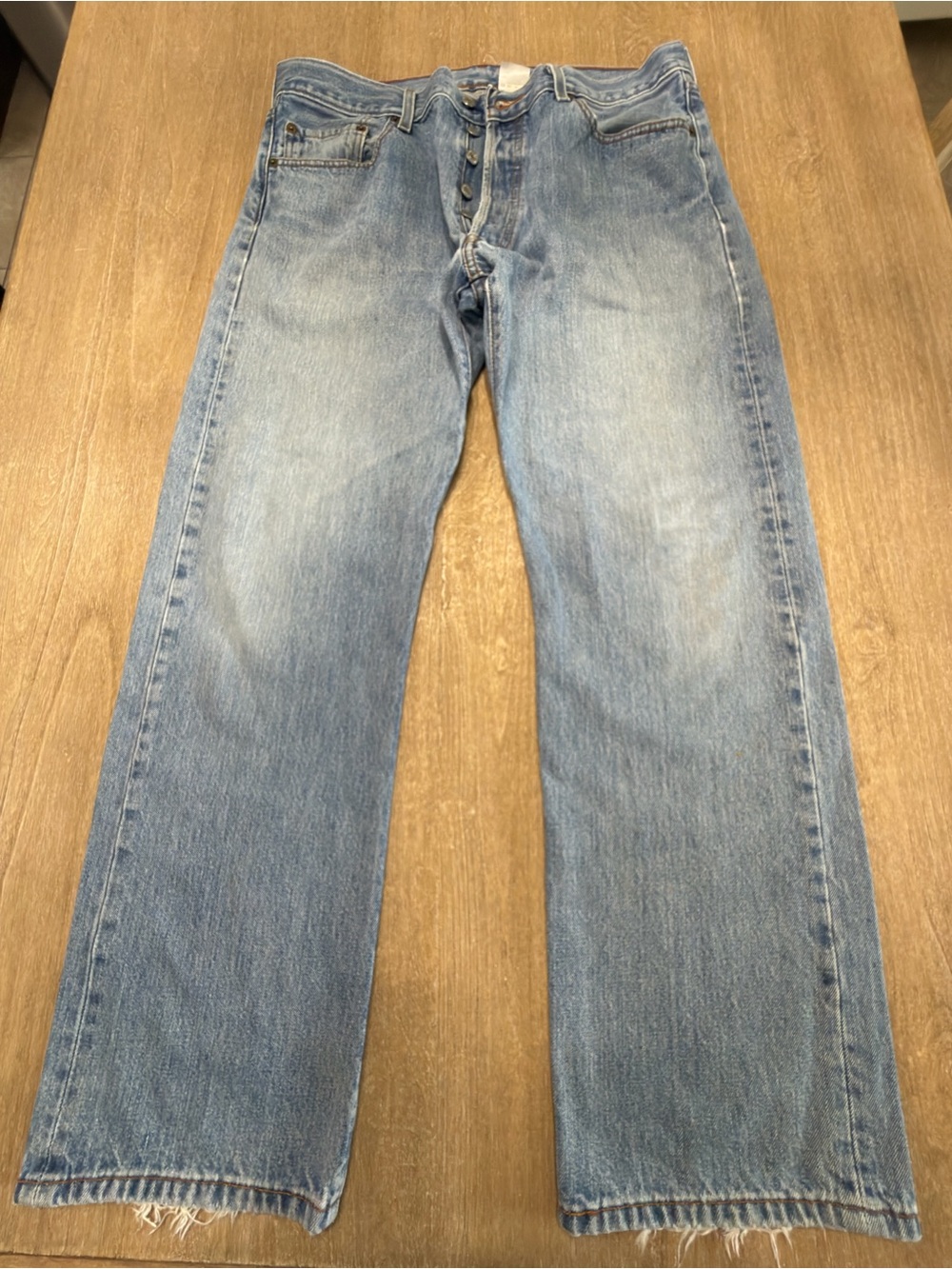 Levi’s 501 Distressed Frayed Hem Skater Grunge Jeans 36x30 Medium Wash